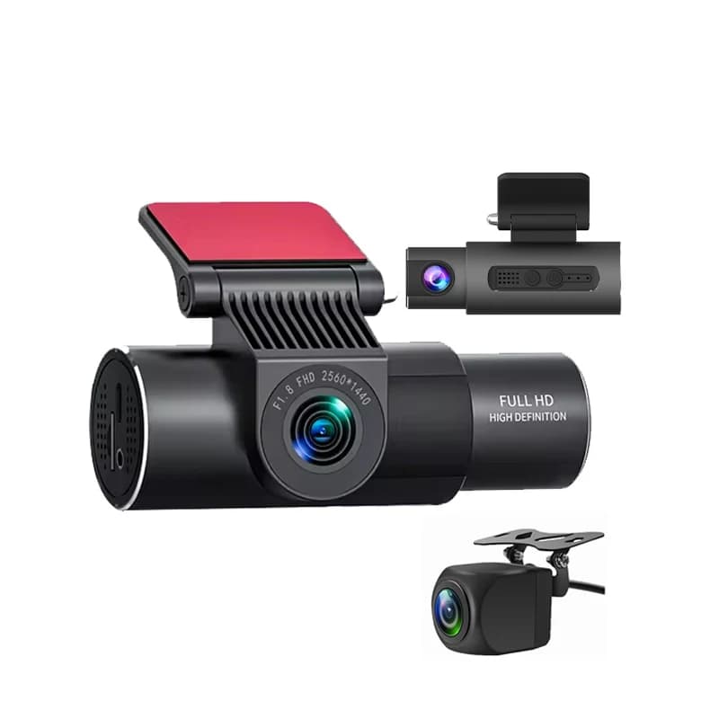 Hidden 3 Cameras 2K Dash Cam Car Black Box DVR Recorder with Night Vision Waterproof Mini Design WIFI