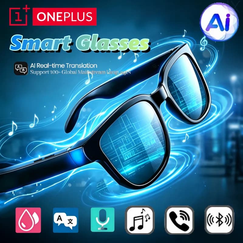OnePlus AI Smart Wireless Glasses Bluetooth Calling Sunglasses Music Touch Control Voice Recording Assistant Translator Glasses