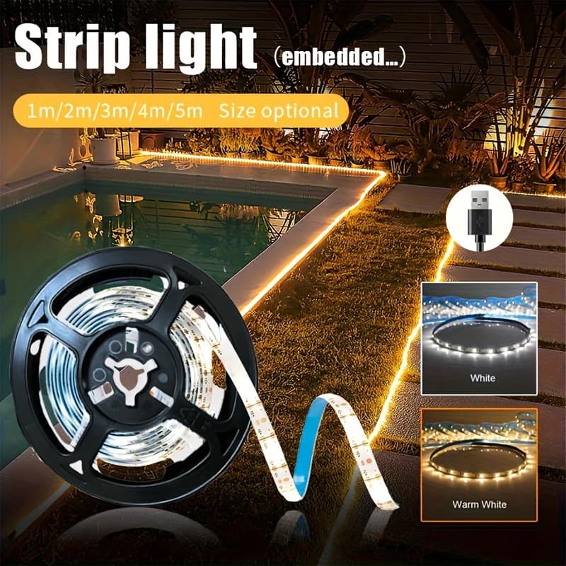 5V USB LED Strips 2835 Cuttable Adhesive Flexible Tape Light For TV Mirror Backlight Lighting Home Room Decor LED String Light