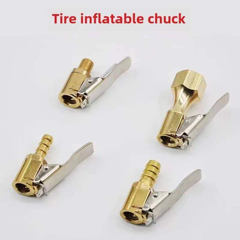 Car Tire Air Chuck Inflator Pump Valve Connector Clip-on Adapter Car Brass 6mm 8mm Tyre Wheel Valve for Inflatable Pump