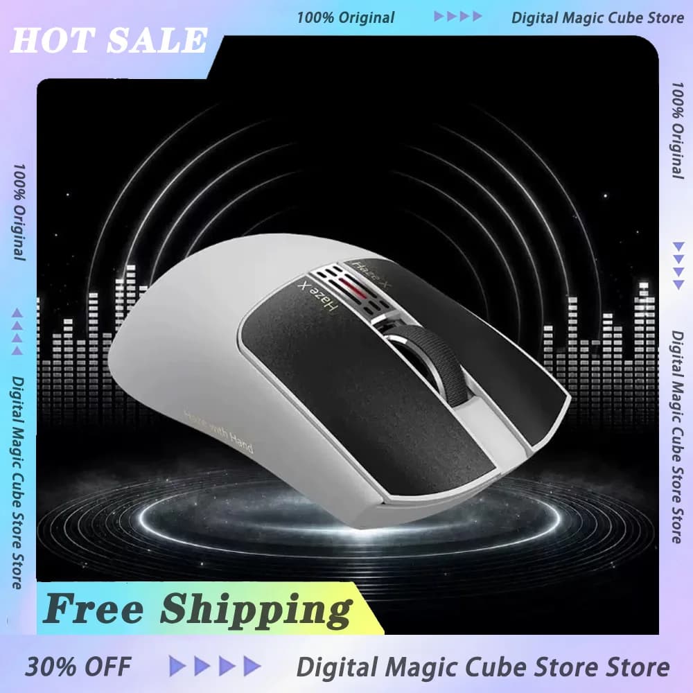 IPI Fog Three-mode Lightweight Mouse PAW3395 Sensor Small-sized 52000 DPI Button Vibration Feedback TMR Gaming Mouse Gifts