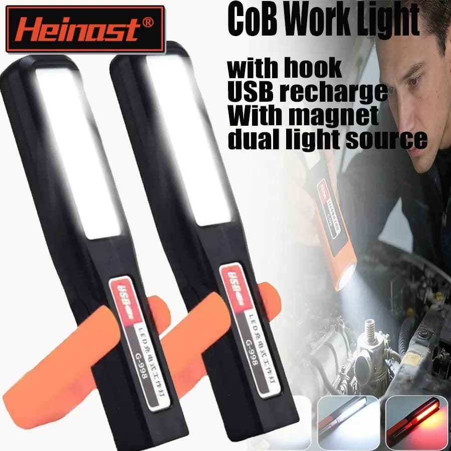 Super Bright COB LED Work Light with magnet/hook Car Garage Mechanic Lamp Rechargeable Flashlight Emergency Light Warning Light