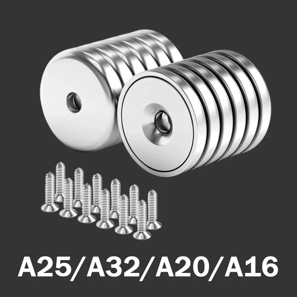 A25/A32/A20/A16 Circular Magnets, Countersunk Hole, Widely Used in Refrigerators, Warehouse Tools, Whiteboards, Snack Storage