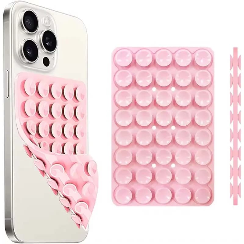 Silicone Suction Cup Phone Stand with Strong Double-Sided No-Hand Grip, Video Fixing Pad, Silicone Rubber Suction, Silicone Case
