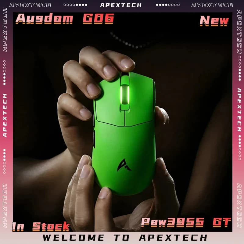 Ausdom G06 PAW3955 GT 60K DPI Dual 8K Wireless Gaming Mouse Nordic 54L15 Tri-Mode TTC Qinglong Switch 300mAh