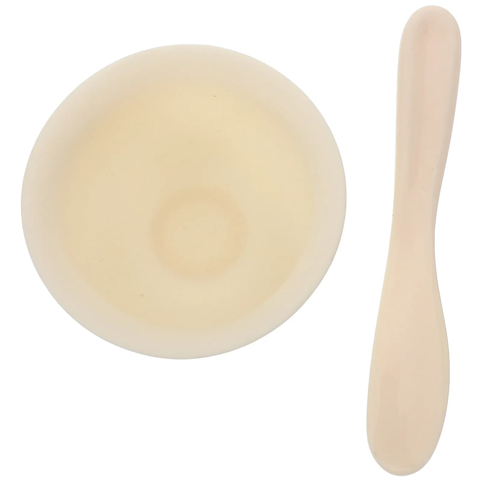 1Set Silicone Mask Bowl Set Sturdy Flexible Facial Mask Mixing Tool Easy to Hold Apply for DIY Skincare Spa Salon
