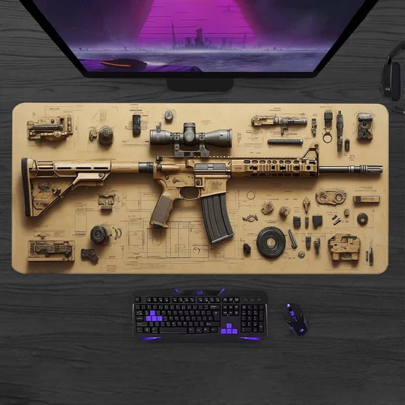 Parts Disassemble Soft Gaming Mouse Pad Large Keyboard Pad Topographic Mouse Pad for Keyboard with Anti-Slip Table Mat
