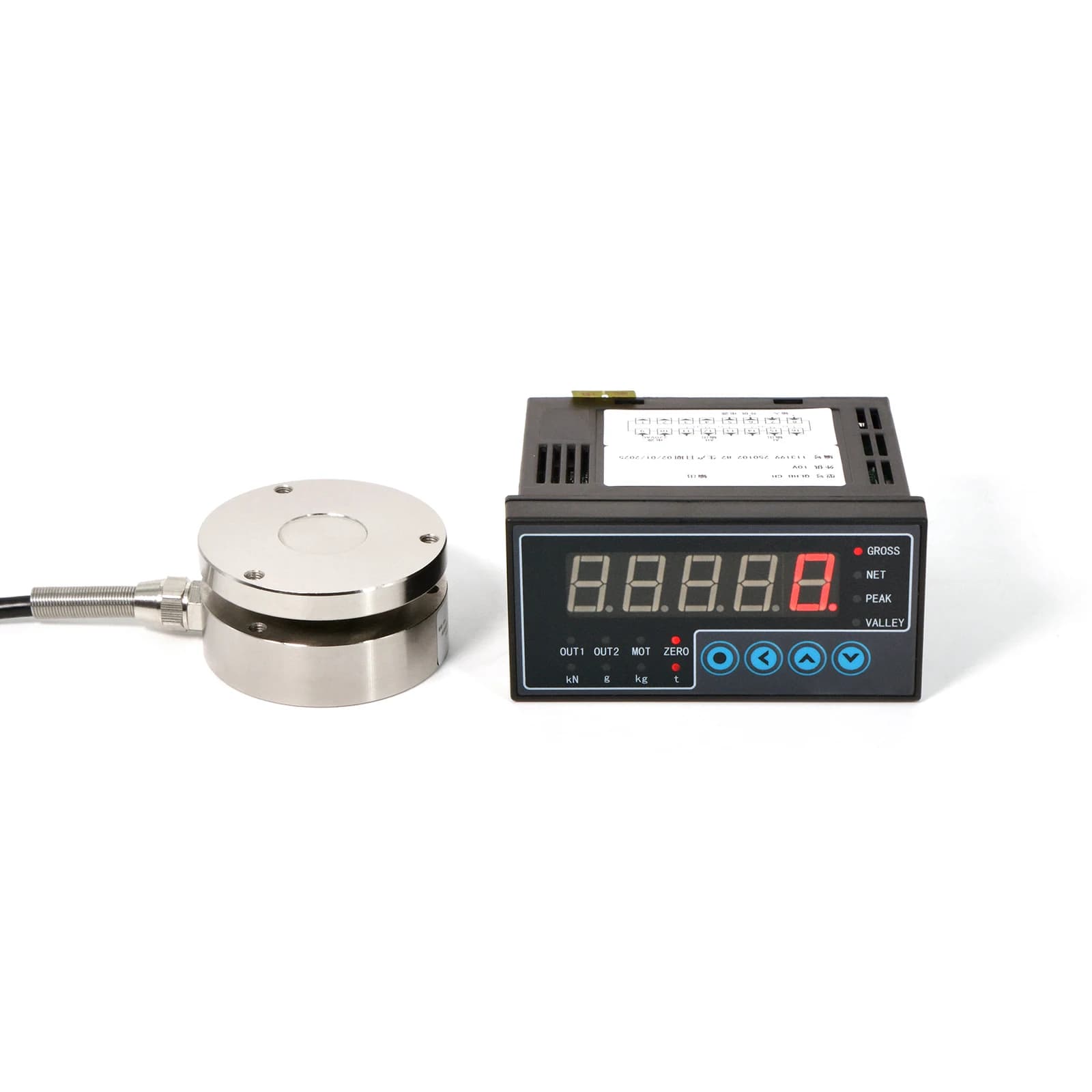 Load Cell Sensor with Indicator Display Test Force Weight Pressure Supply AC100-240V Maximum Range 0-5000KG/11000LB/49KN