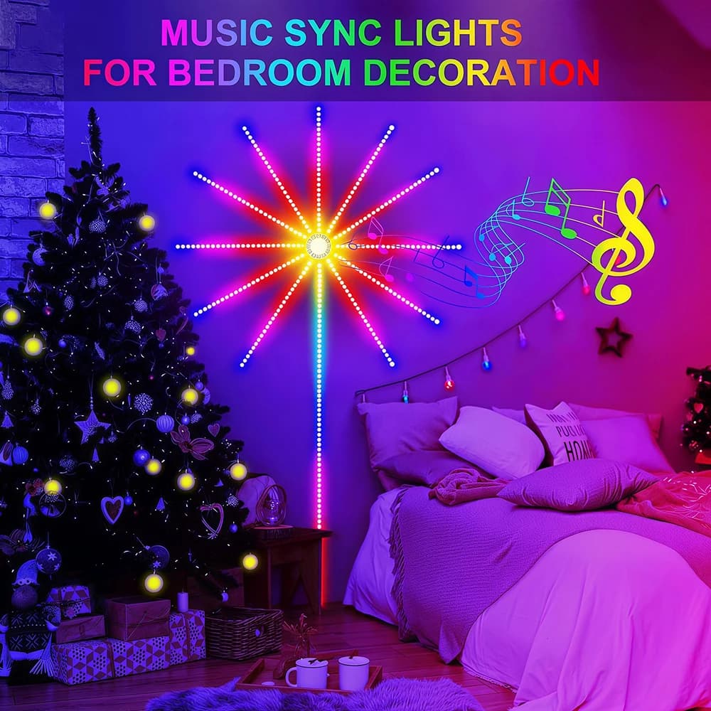 LED Strip Light RGB Sound Control Symphony Firework Light Wedding Christmas Music Control Full Kit Dream Meteor Lamp