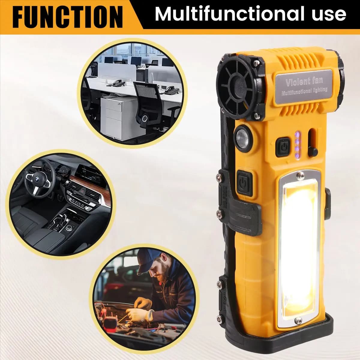 HGHO Handheld Turbo Jet Fan with LED 110000RPM Adjustable Speed Hair Dryer Vacuum Cleaner Air Dust Blower Brushless Motor B