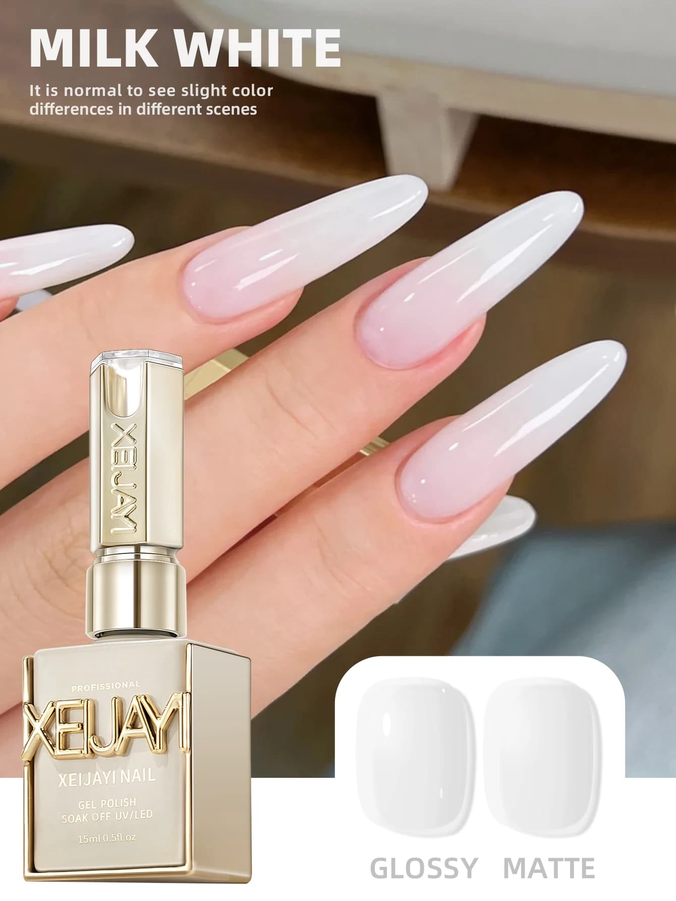 XEIJAYI 1Pc 15ML 13Colors to Choose From Pure Nail Polish Gel Nail Add Semi-Permanent Soak Off UV LED Construction Gel Varnish