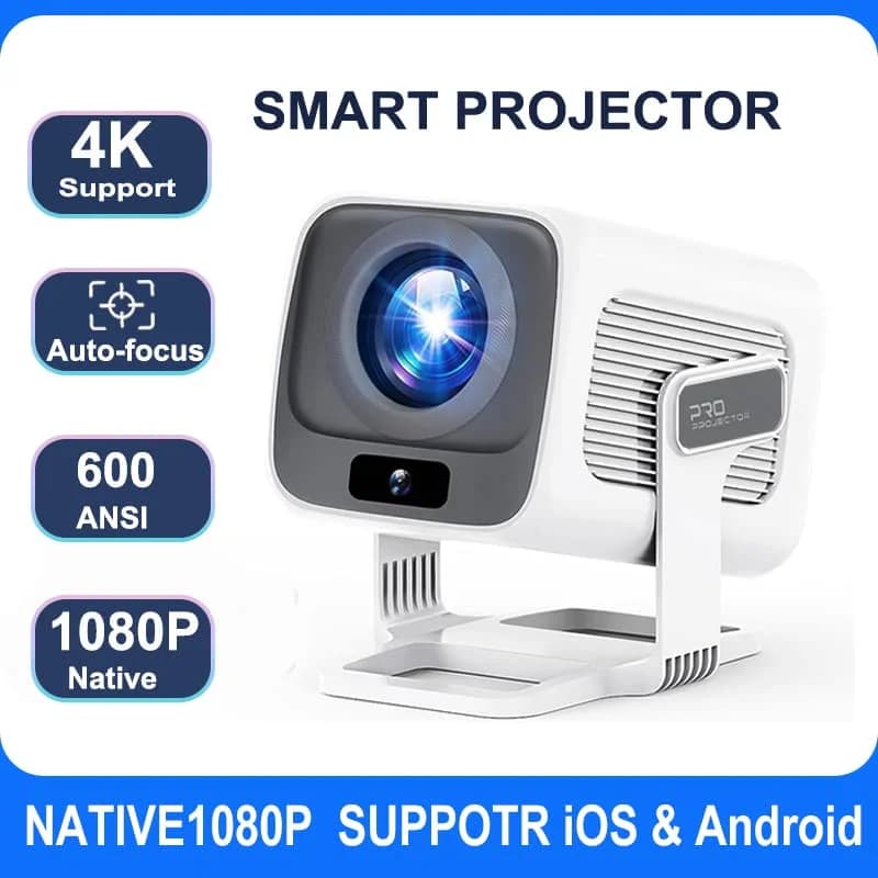 Huaweishi 4K Projector Android Native Portable 1080P 600ANSI Auto FocusVideo home Cinema Outdoor hd led Projetor