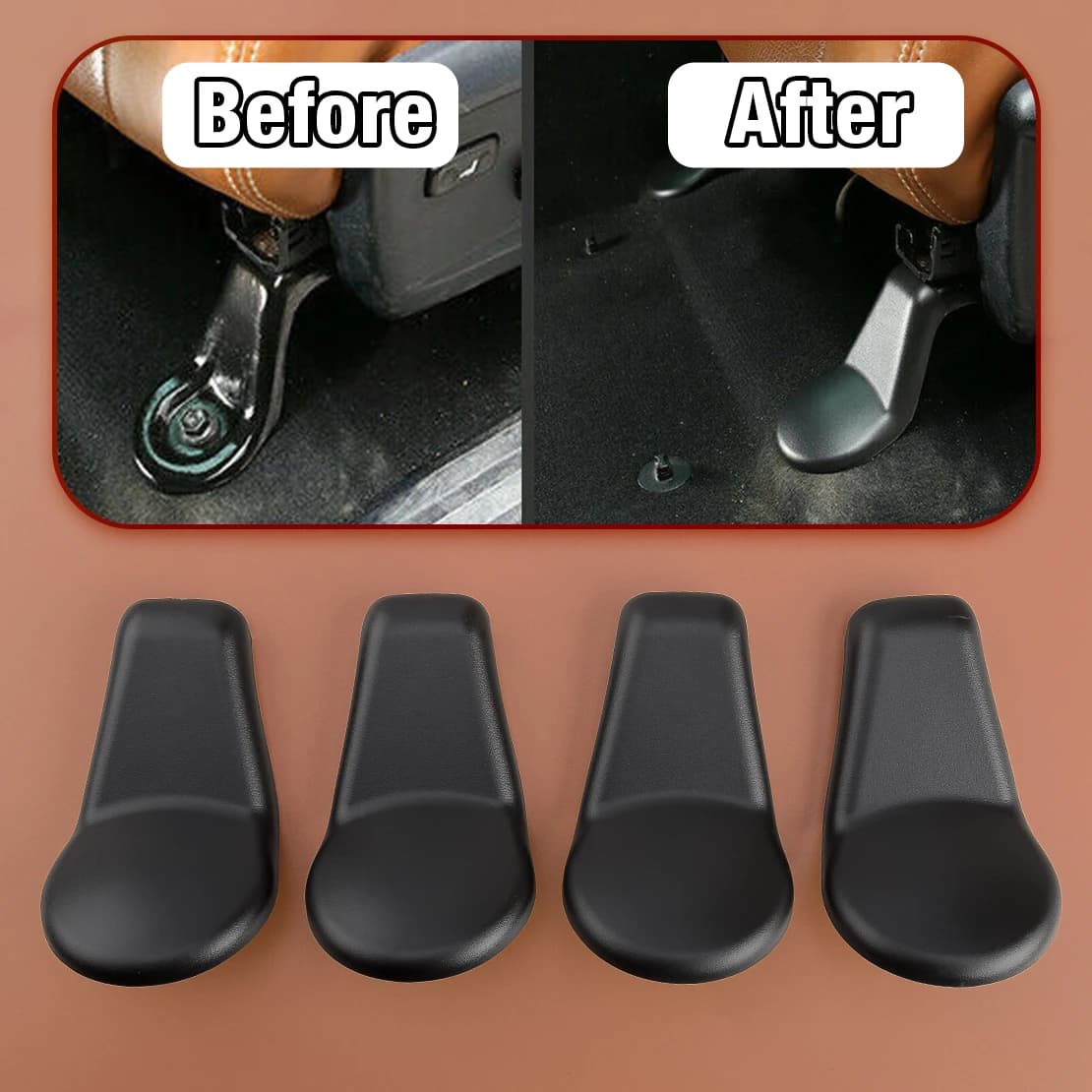 1 Set Car Interior Seat Bracket Stand Cover Fixing Bolt Screw Trim Cap Black ABS Fit for Toyota Tundra 2014-2018 2019 2020 2021
