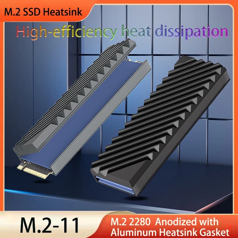 M.2 SSD NVMe Heat Sink M2 2280 Solid State Hard Disk Aluminum Heatsink Gasket with Thermal Silicone Pad PC Accessories