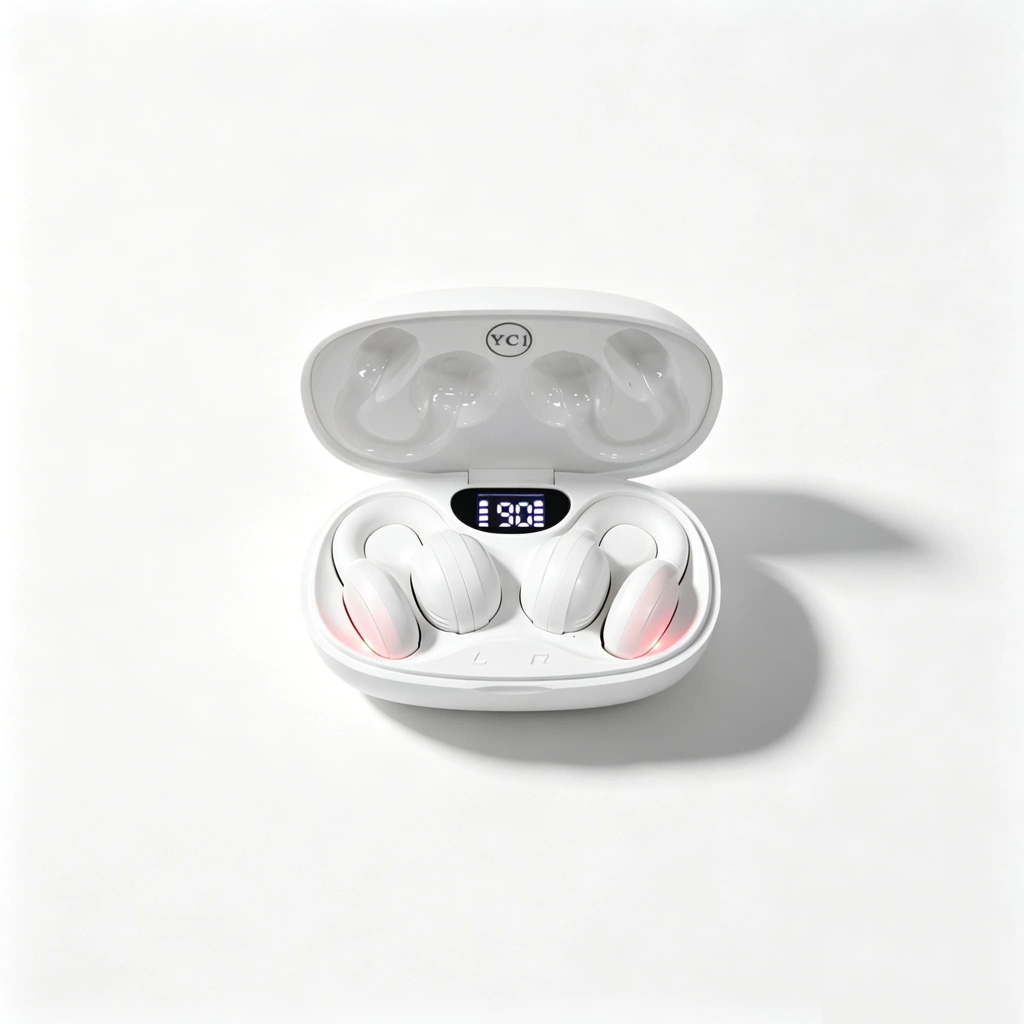 Ear Clip Earbuds Bone Conduction Ultra-Light Body for No-Sense Wearing Low-Latency Gaming Mode with Audio-Video Digital Sound