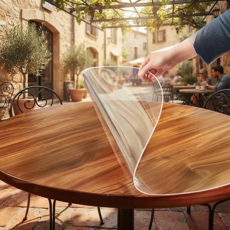 1pc Clear Frosted Round Table Protector 120cm 0.7mm Waterproof PVC Desk Mat Anti-slip Soft Glass Table Cover Pad Furniture Top
