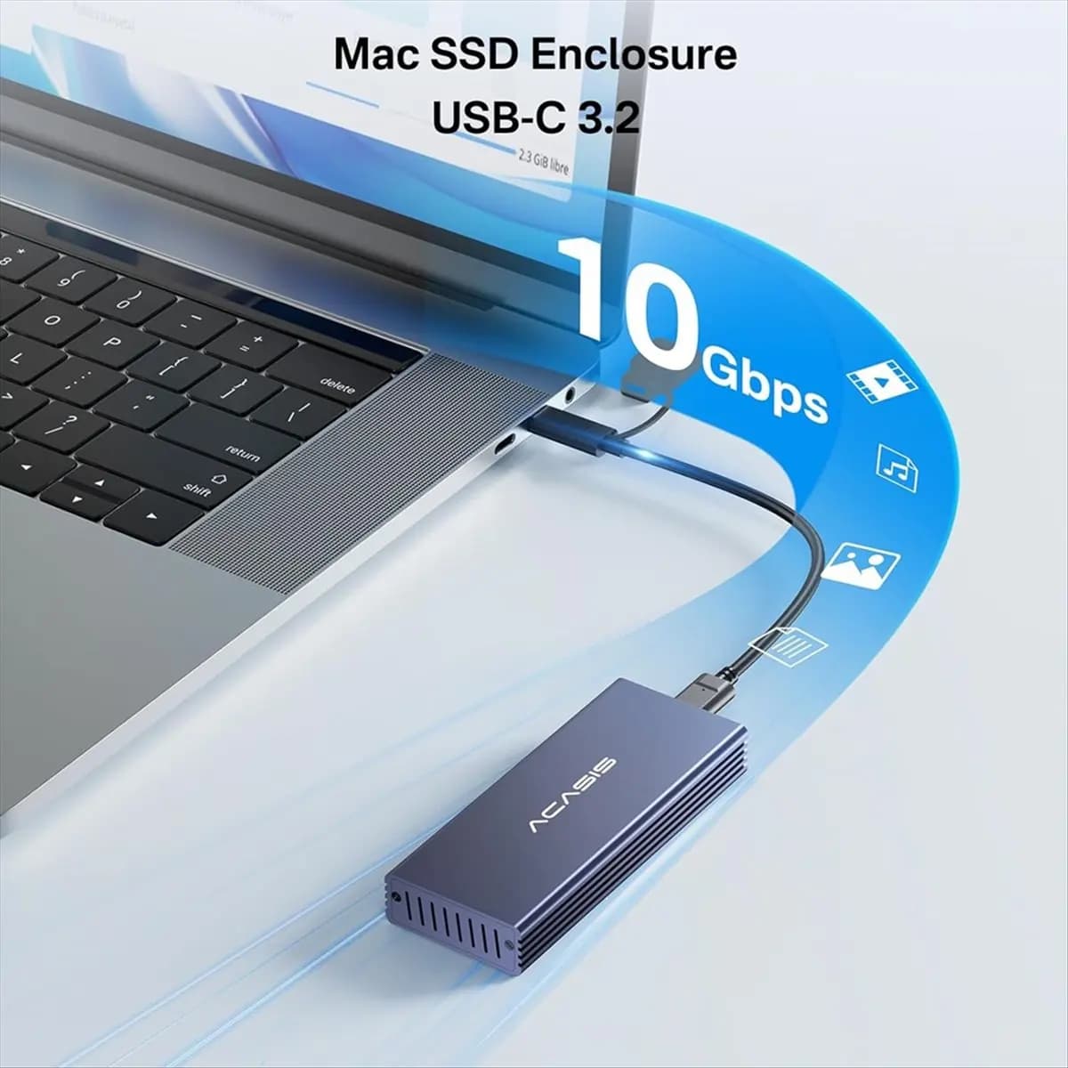 A64I  USB C 3.2 SSD Enclosure for SSD 12+16 PIN Pro, Air, Pro, , SSD Enclosure