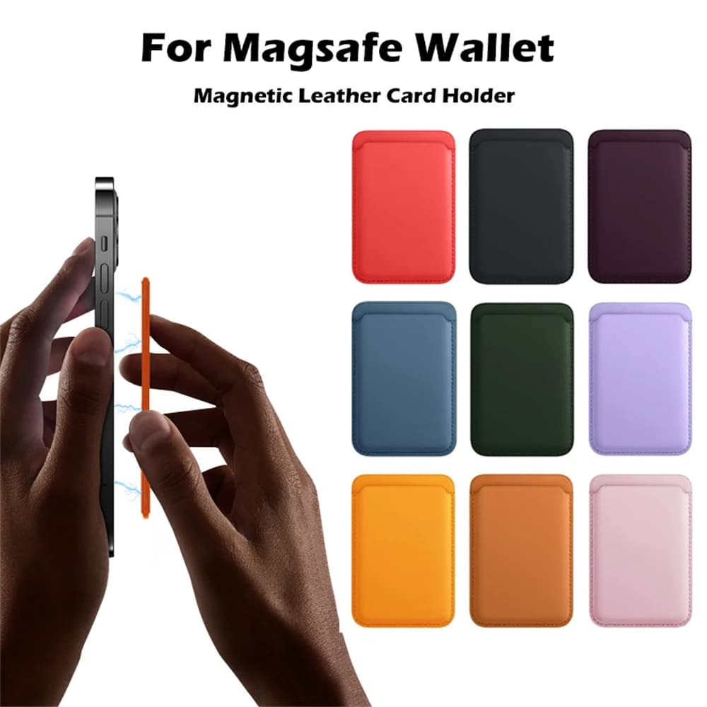 Leather Wallet Case Magnetic Card Holder Macsafe Phone Stand for Magsafe iPhone 15 14 13 Pro Max Safe Support Telephone Bracket