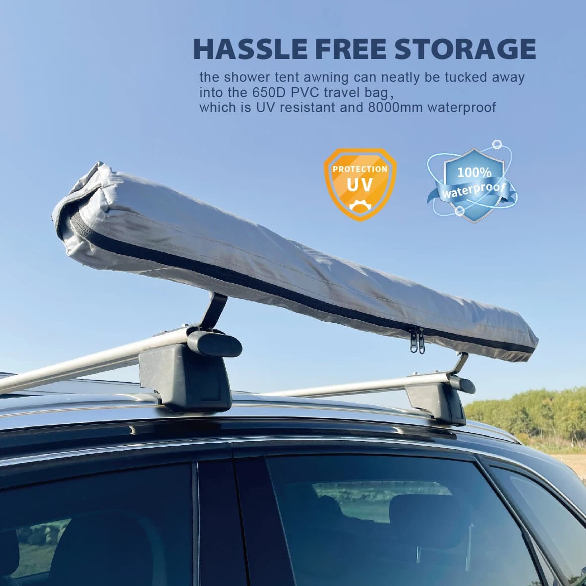 Awnlux Outdoor Overland Bathroom Tent Sun Car Side Camping Vehicle System Shower Tent Room For Truck Van
