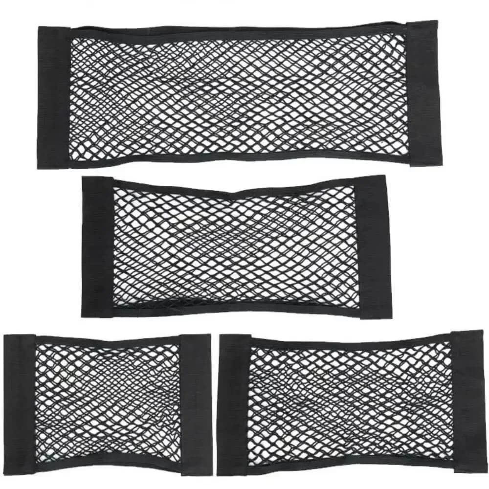 Car Storage Net Stretchable Mesh Pocket Net Magic Elastic Sticker Universal Rear Mesh Trunk Seat Bag Pocket Cage Auto Organizer