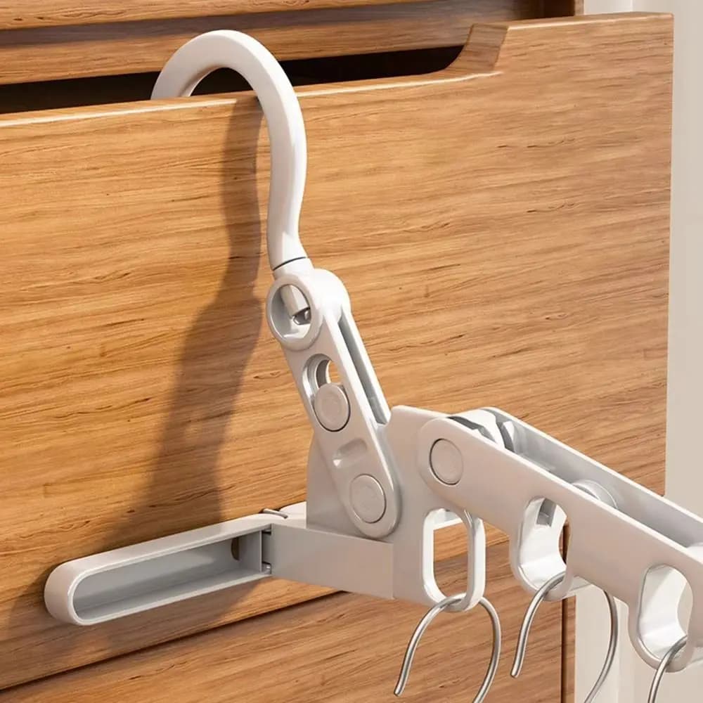 New Hotels Foldable Clothes Drying Rack Five-hole Multi-function Clothes Hook Angle Adjustable Clothes Hanger Travel
