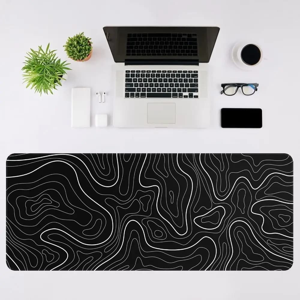 Professional Gaming Topographic Shape Gaming Mouse Pad Anti-Slip Wear-Resistant Keyboard Pad Computer Keyboard Mat Computer Desk