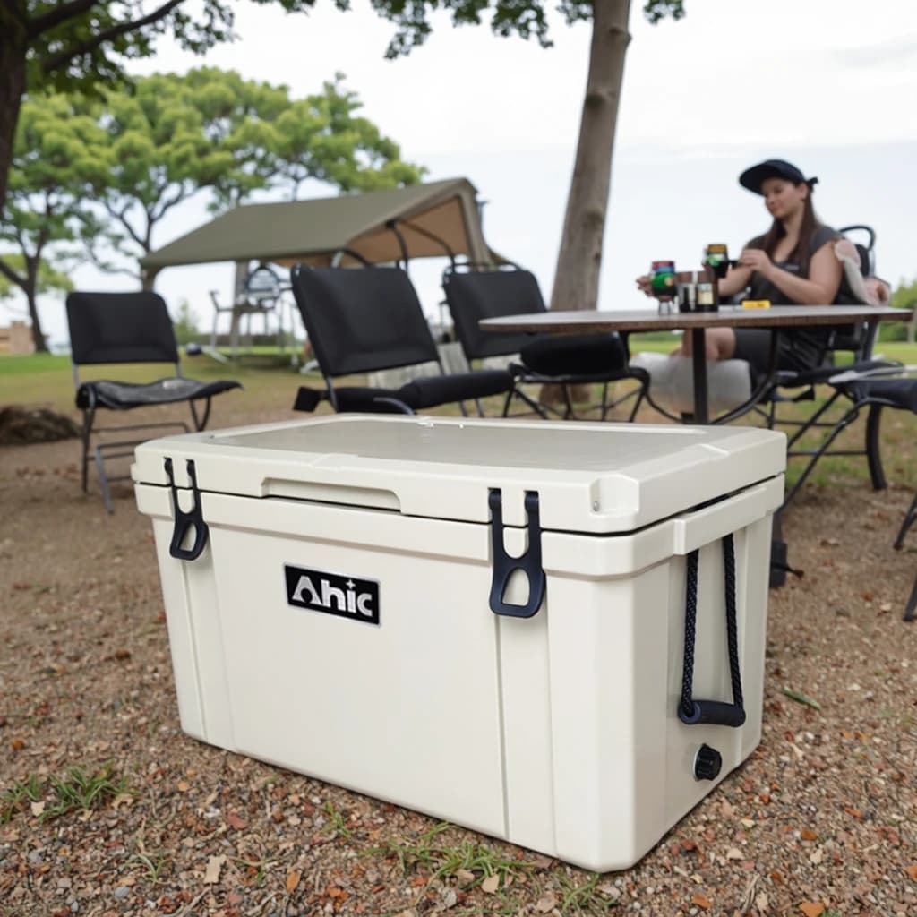 75L Portable Hard Rotomolded Cooler Box Waterproof Thermal PE Ice Chest for Outdoor Travel Food Wine Storage Camping Fishing