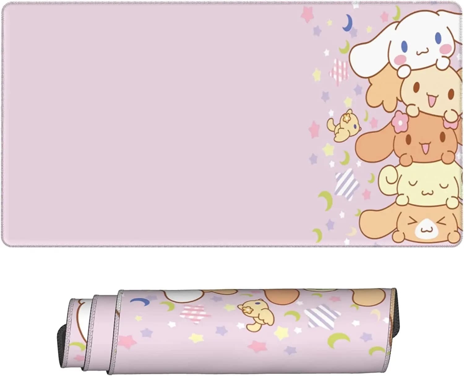 Kawaii Cute Dog Mouse Pads Novelty Anime Large Pink Keyboard Pad Non-Slip Extended Full Desk Mat Waterproof XXL Gaming Mousepad