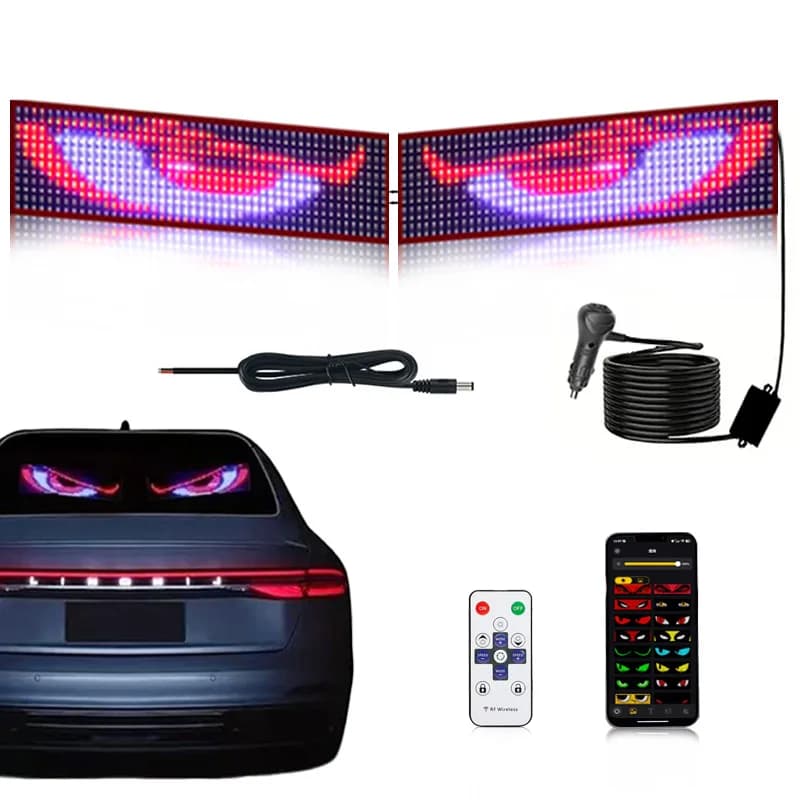 16.6x150cm LED Truck Car Devil Eye Large Screen Animation Pattern Lighting Display For Windshield LED Pixel Panel Light