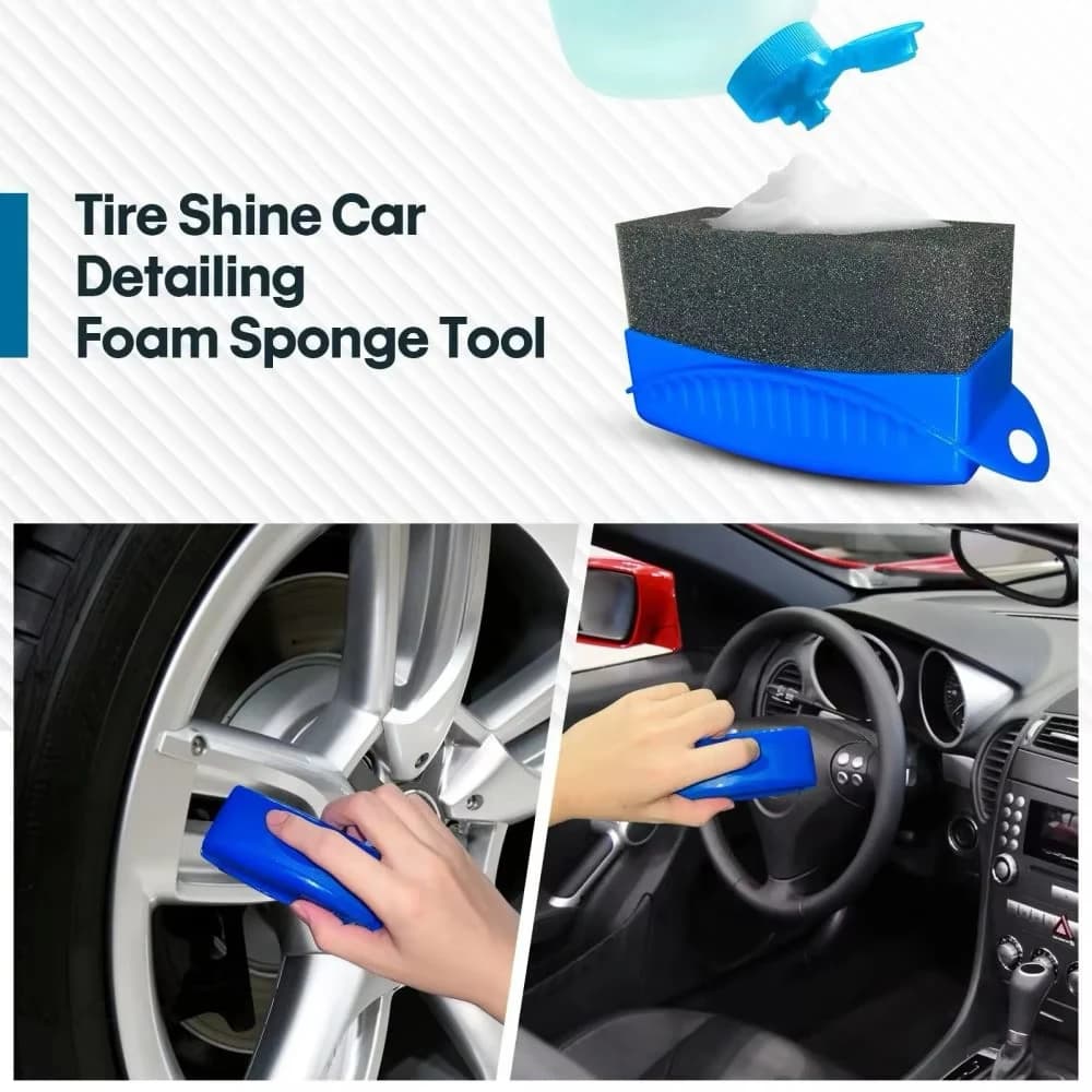 Waxing Sponge Brush With Cover Car Motorcycle Wheel Polishing ABS Washing Cleaning Tire Contour Dressing Applicator Detail Clean