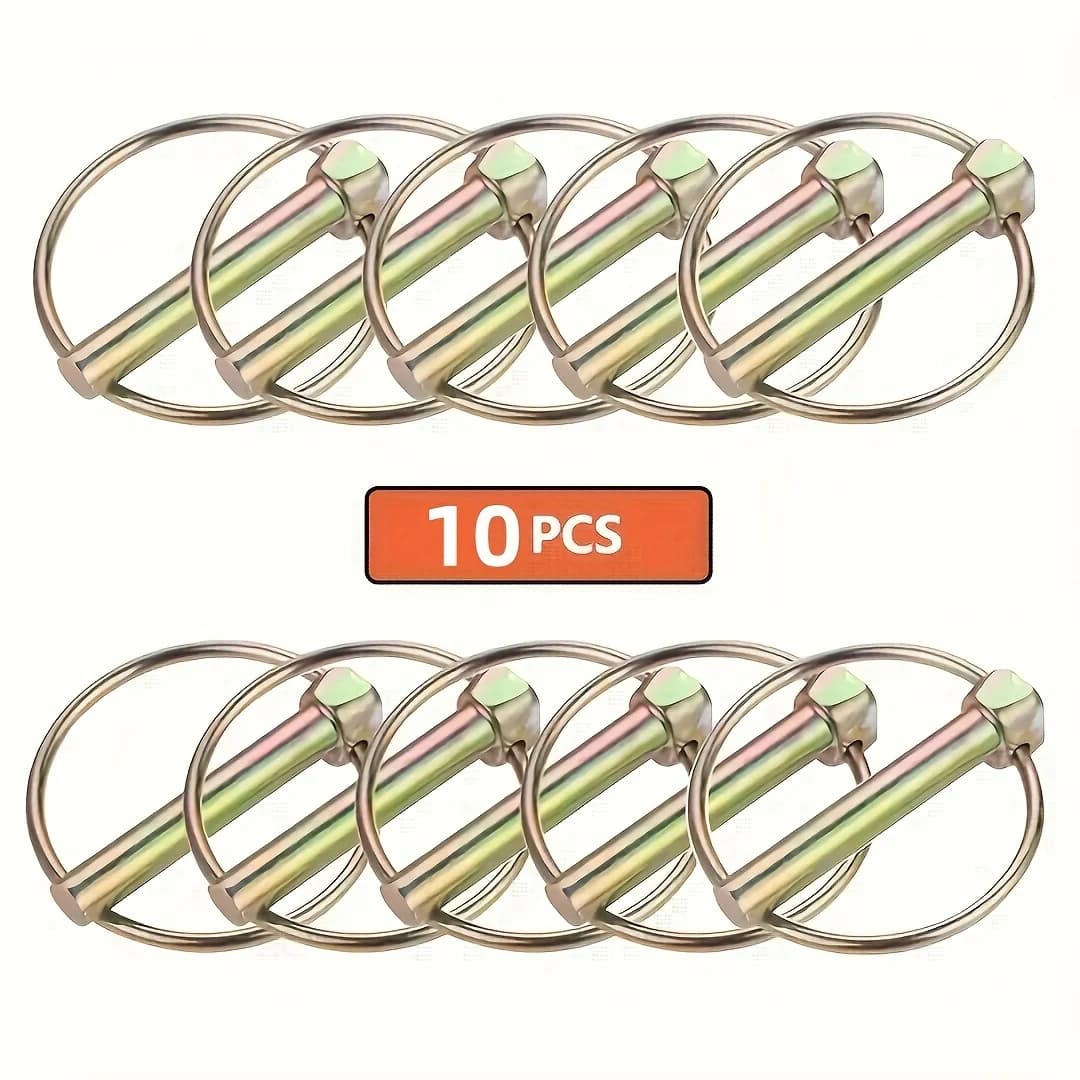 10Pcs Steel O-Ring Assortment Kit: Durable Quick-Release Pins for Tractors/Trailer Hitches. Ideal for Towing/Pulling, Sturdy Con