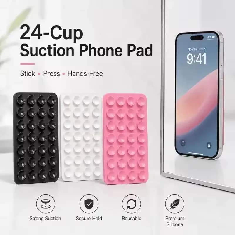 Silicone Wall Suction Cup Bracket Creative Multifunctional Wall Mounted Suction Cup Anti Slip Single-sided Phone Case Sticker