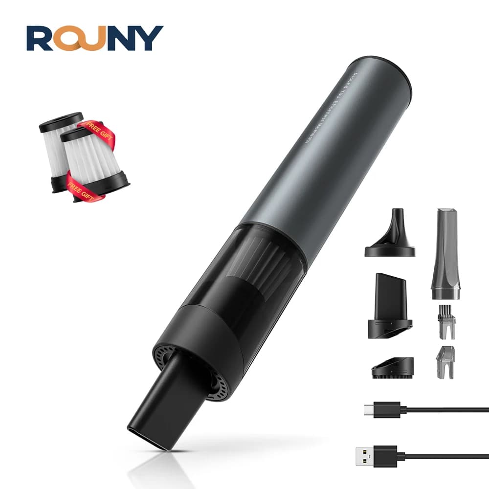 Car Handheld Vacuum Cleaner with 6 Attachments, 2-Speed Brushless Suction & Blower, 70W, Cord-less 25min Runtime, Type-C Charge