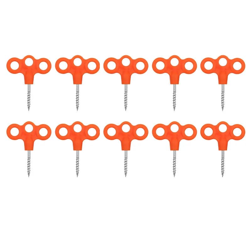 Outdoor Camping Deck Nail Tent Pegs Screw Nail , Lightweight Windproof Rope Fixing Nail, Hiking Campsite Supplies