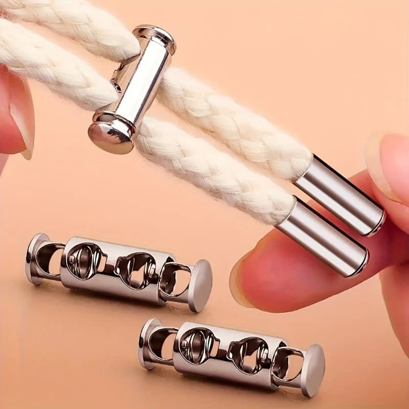 10Pcs No-Tie Shoelace Locks Spring Buckle Adjustable Metal Clips Sturdy Durable No-Install Drawstring Buckles for Hoodies Jacket