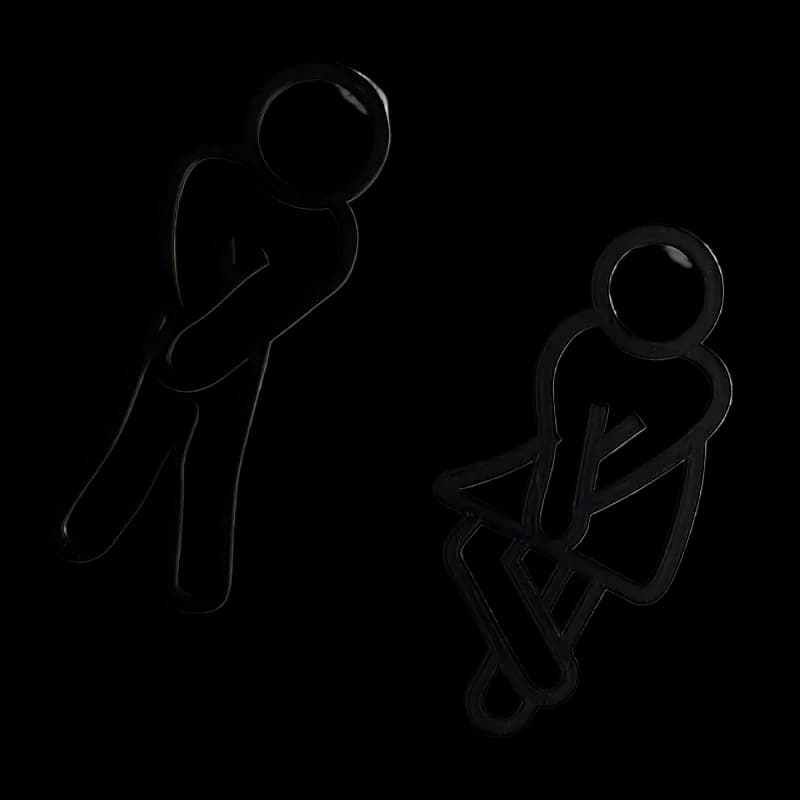 Funny Bathroom Signs for Men Women Creative 2D Flat Restroom Door Decor Restaurant Hotel Cafe Toilet Signage Wall Sticker