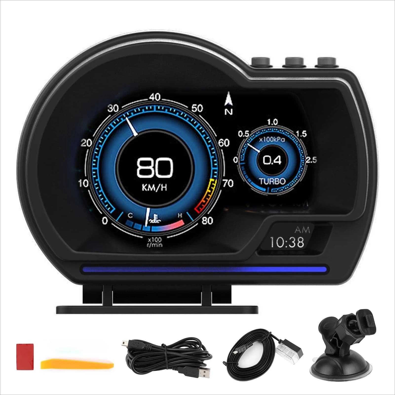 Car HUD Head up Display OBD2 GPS Smart Gauge Speedometer Turbo RPM Alarm for Truck - Automotive Advanced Driver Assistance Syste