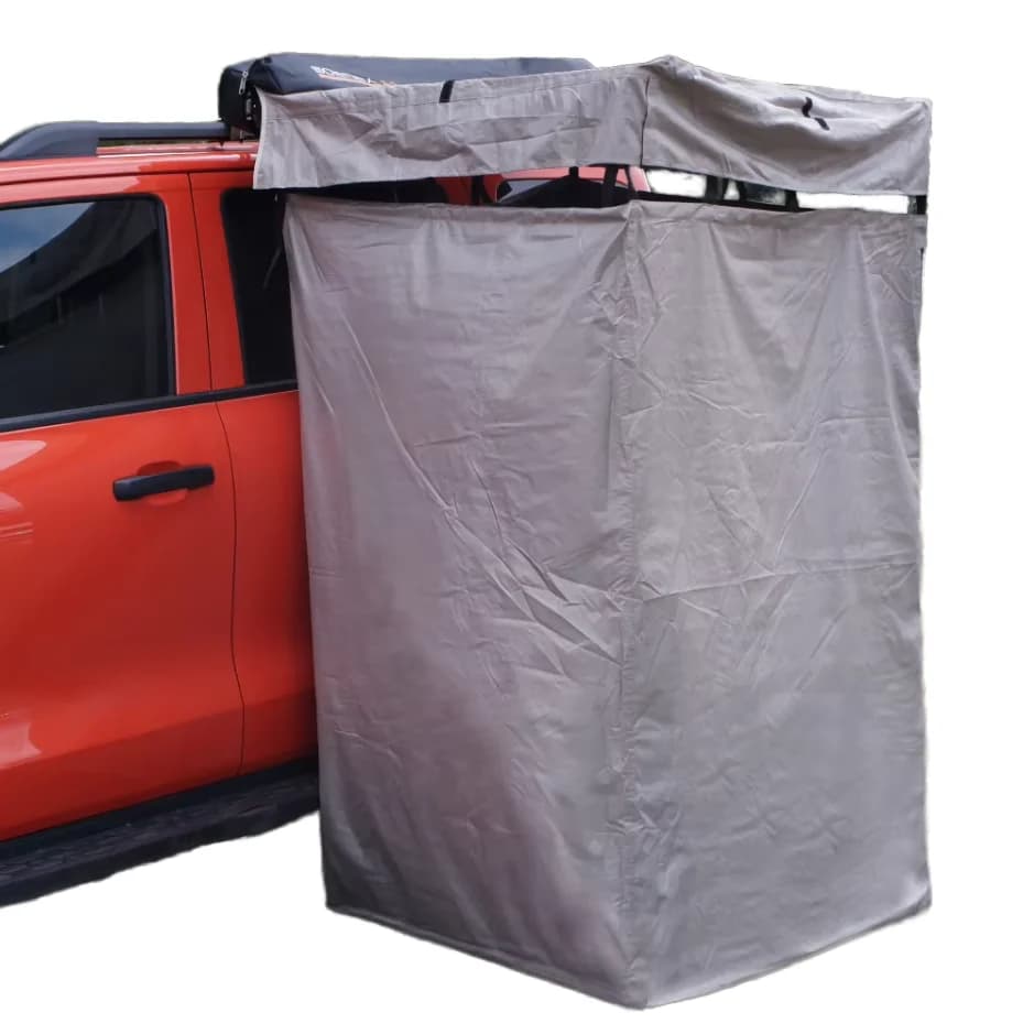 Outdoor Roof Top Shower Toilet Tent with Canvas Diagonal Bracing for Camping Car Side Awning Four-season Quick Automatic Opening