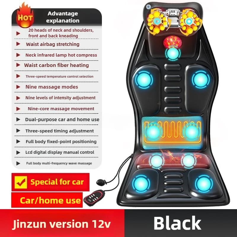 Massage Seat Cushion Cheap With Heating Adjustable Lumbar Airbag Back Massage Chair Cushion for Men and Women Home Office Use