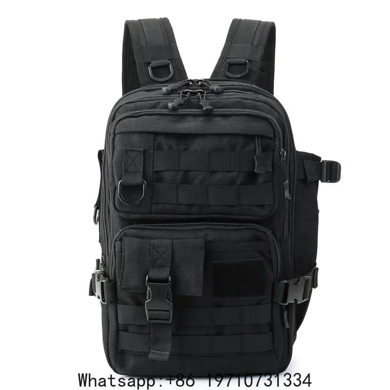 1000D Waterproof  Backpack Tackle Storage Bag Double Shoulder Sling Bag for Outdoor Fishing Hunting Hiking