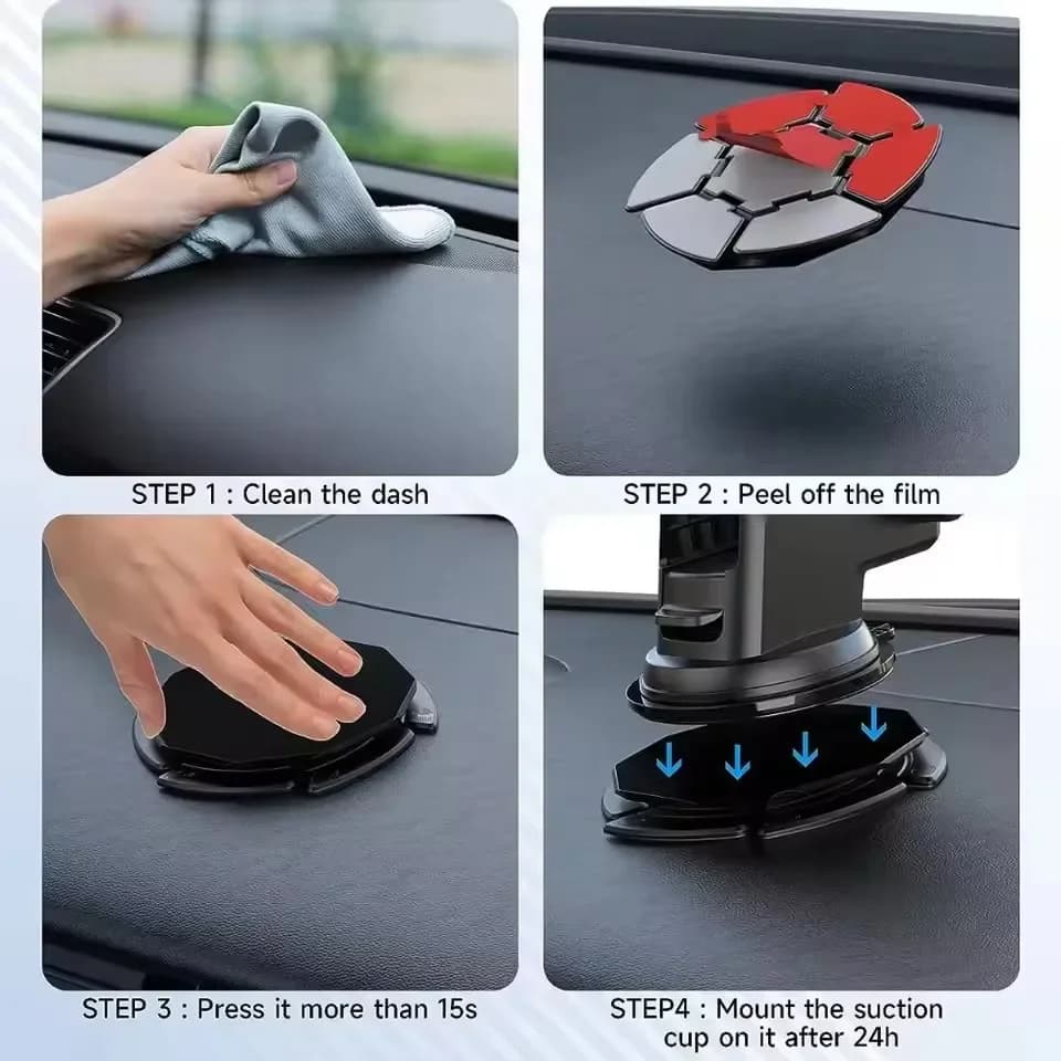 Car Dashboard Sticky Phone Holder Disc Suction Cup Mount Pad for Curved Windshield Dash Anti Slip Non Slip Universal Mat