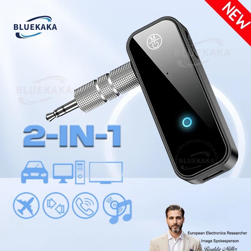 New Upgrade Bluetooth 5.3 Audio Transmitter Receiver 2 In1 Wireless Adapter 3.5 AUX Stereo Music Mini A2DP For Car TV PC Headset