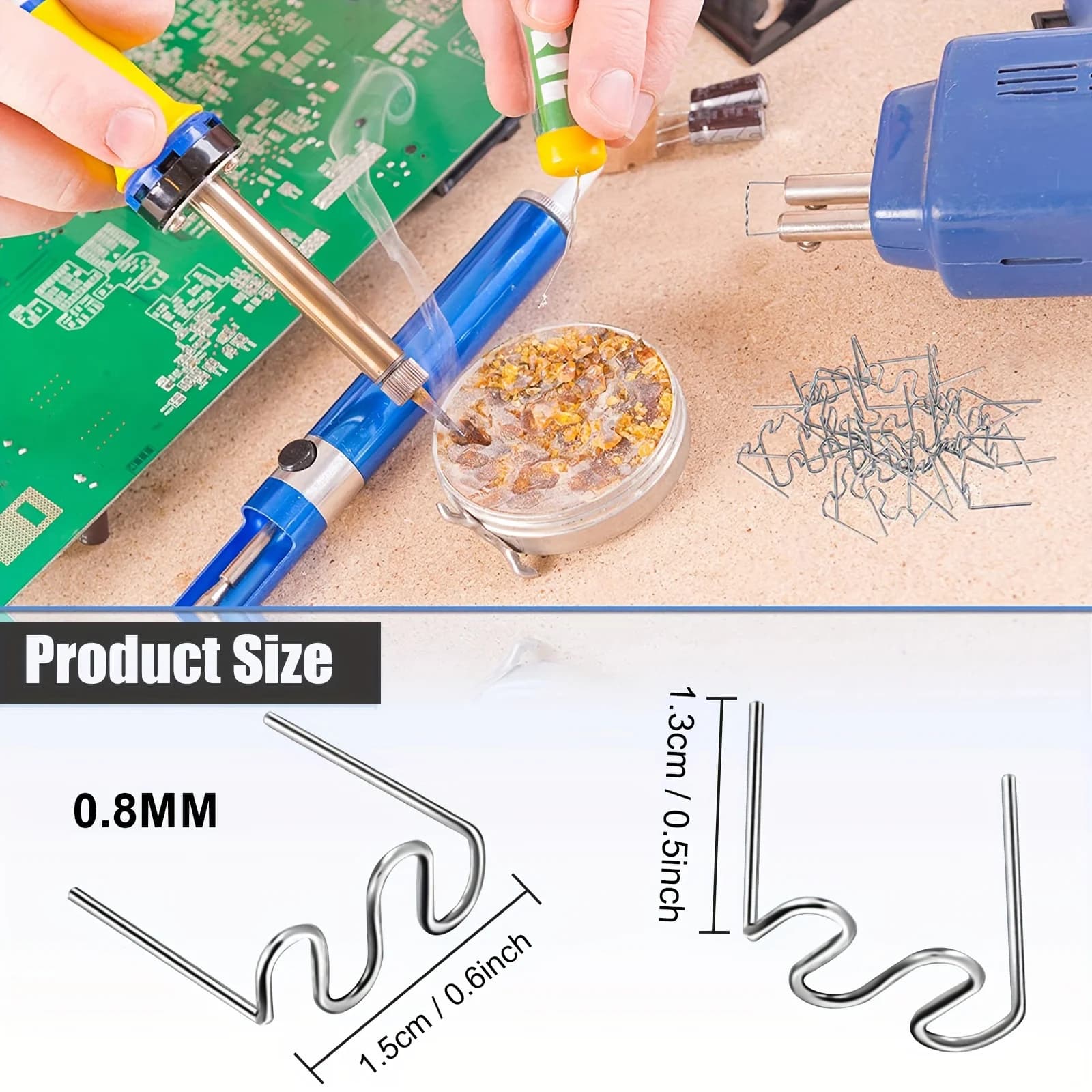 500PCS 0.6/0.8mm Hot Stapler Stapl For Car Bumper Plastic Welder Automotive Repair Kit Hot Stapler Welding Soldering Tool