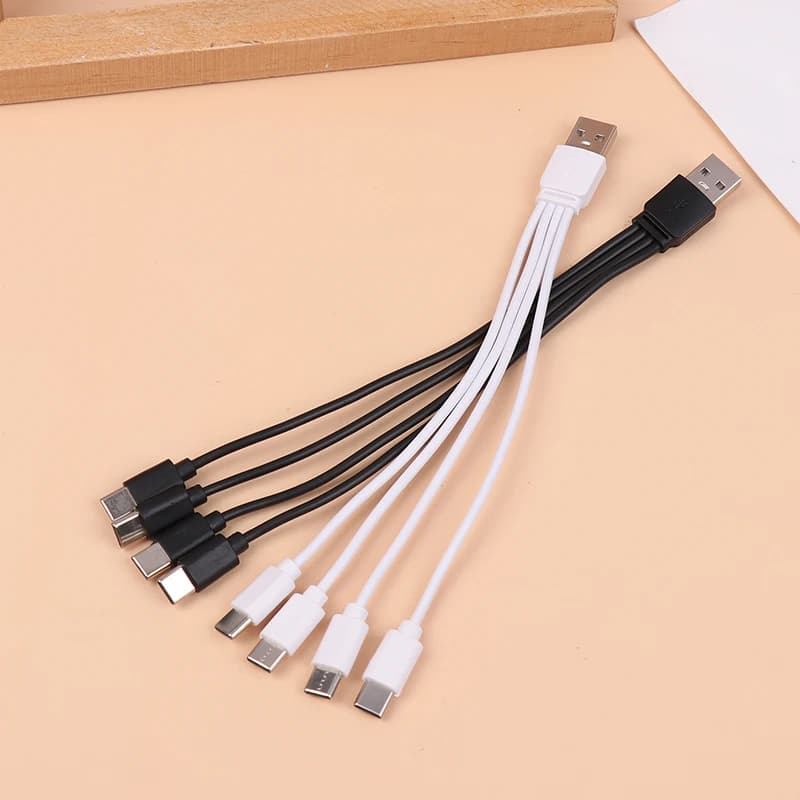 New Sale 20CM 4 In 1 USB C Charger Cable 4 Ports USB Splitter Charging Cable Type C Connector For Cellphones Smartphone Tablet