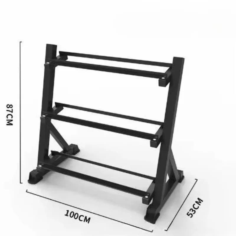 3-Layer Barrel Dumbbell Rack Multifunctional Kettlebell Holder Gym Gear Stable Durable Structure for Combined Fitness Storage