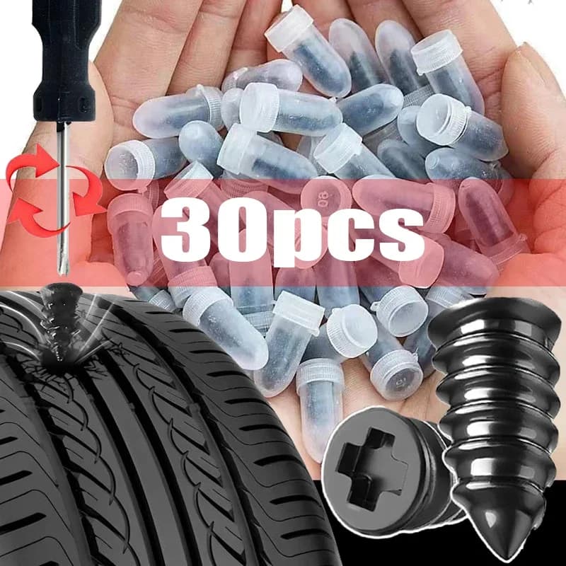 Tubeless Tire Puncture Repair Nails Rubber Metal Vacuum Tyre Fix Tools Kit Universal for Car Motorcycle Truck Bike