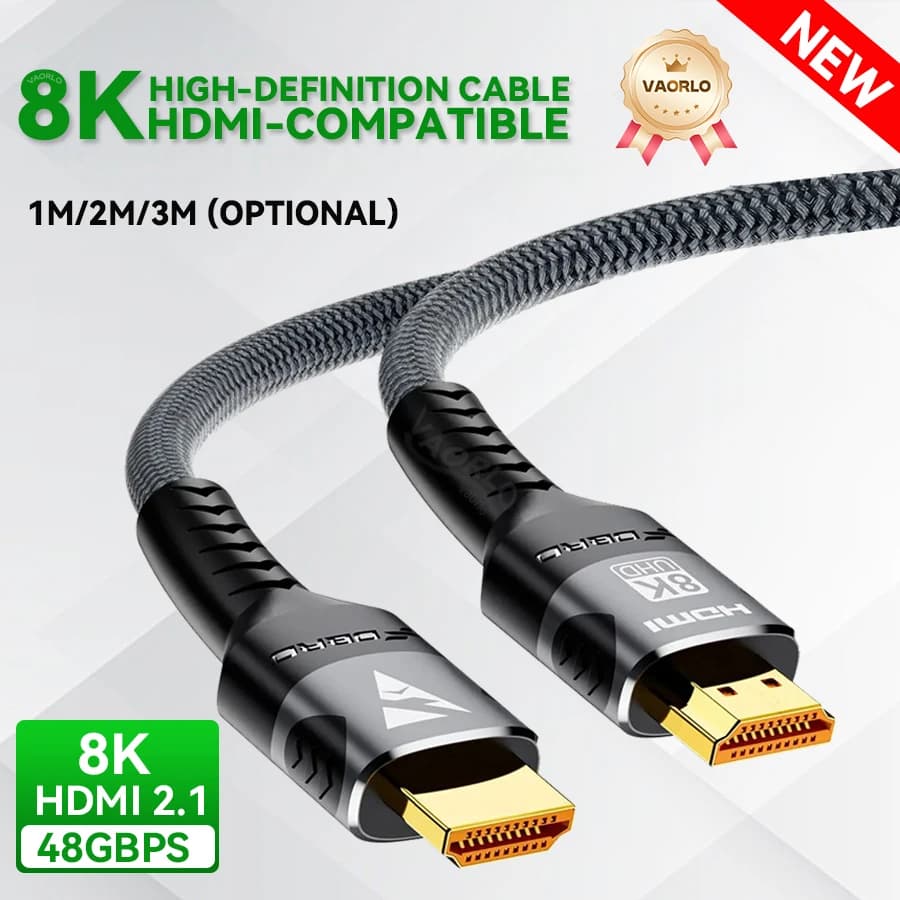 8K HDMI-Compatible Cable 4K@120Hz 8K@60Hz HDMI 2.1 Cable 48Gbps Adapter For RTX 3080 eARC HDR Video Cable PC Laptop TV box PS5