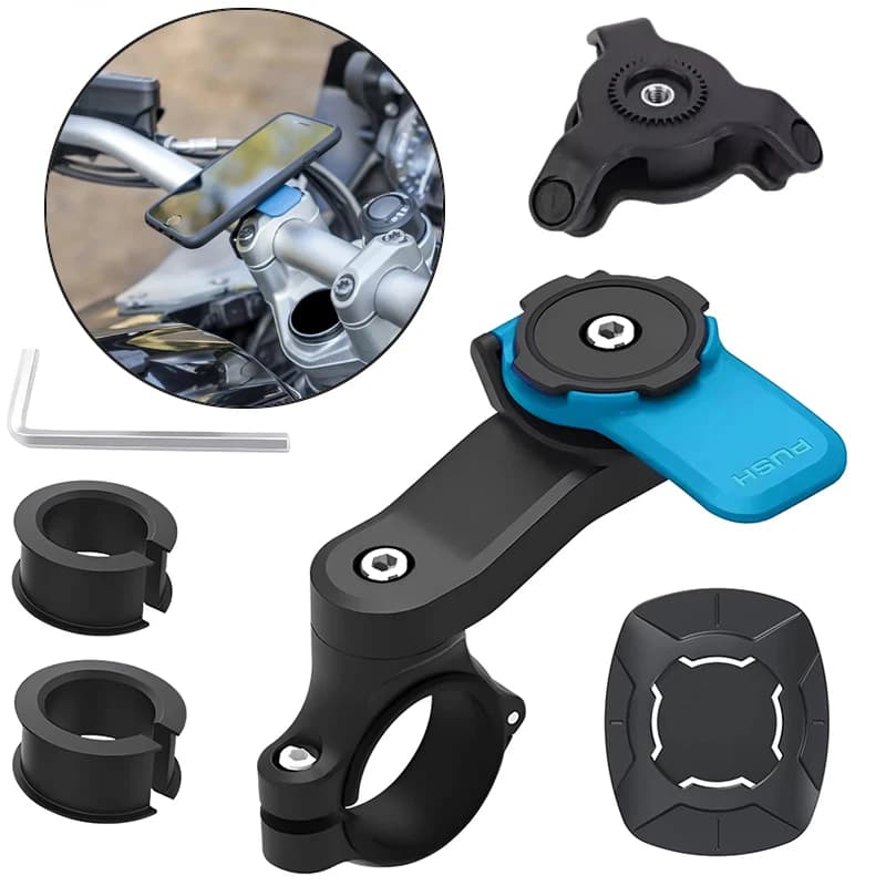 Bike Phone Holder, Motorcycle Mount - Motorcycle Phone Holder, Handlebar Cell Phone Clamp, E-Bike Scooter Phone Clip