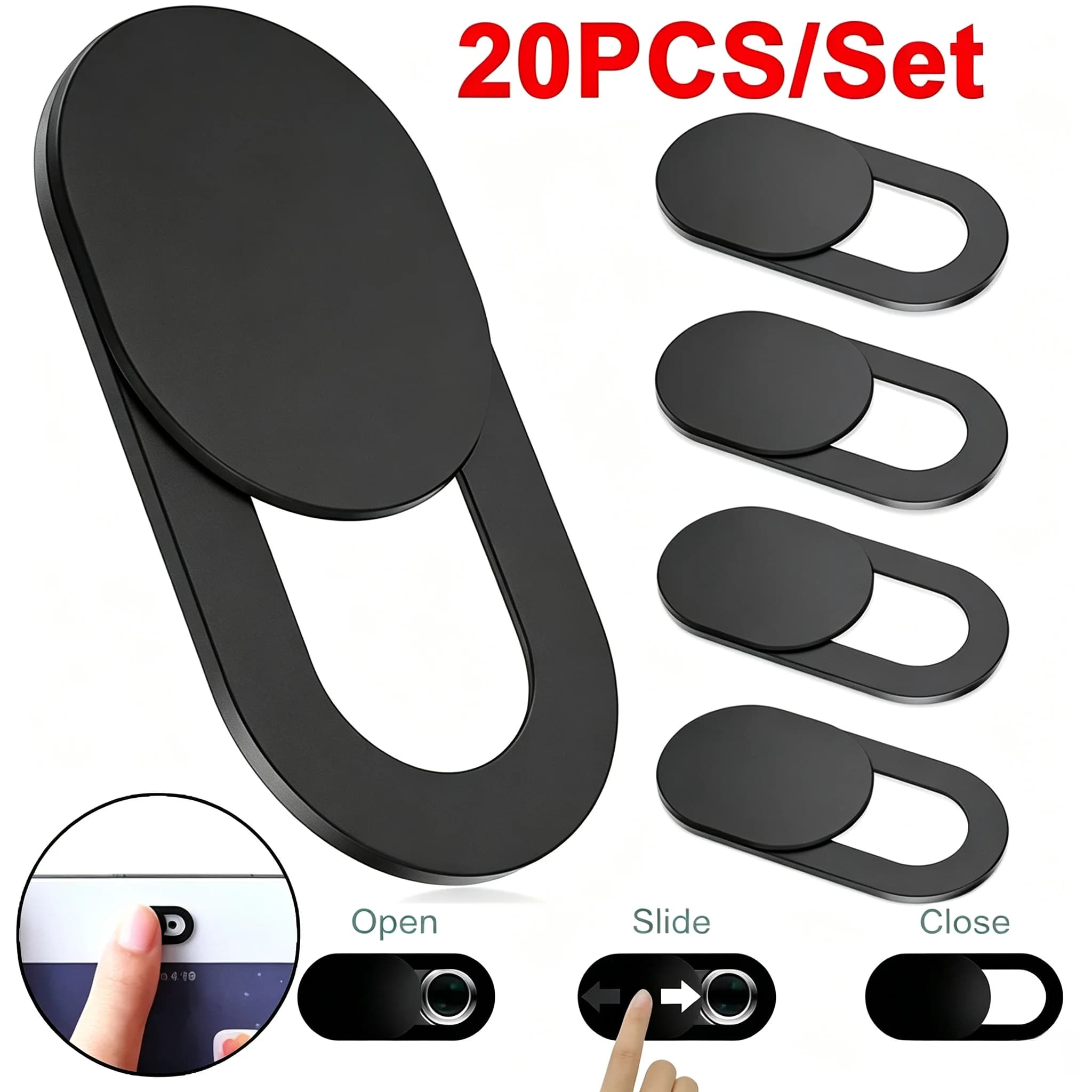 Webcam Privacy Cover 5/10/20 Pcs Ultra Thin Slider Plastic Camera Sticker for Laptop PC Tablet Mobile Phone Lens Protector