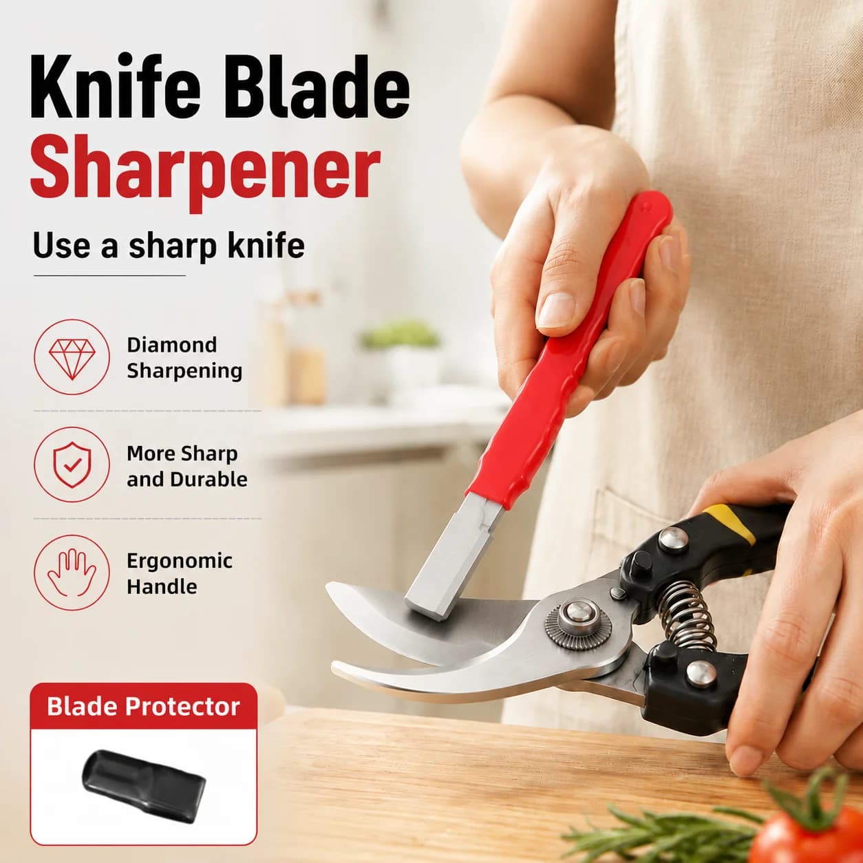 Manual Knife Scissors Sharpener Portable Quick Sharpening Tool for Home Kitchen Garden Pruning Shears Blade Sharpening Accessory